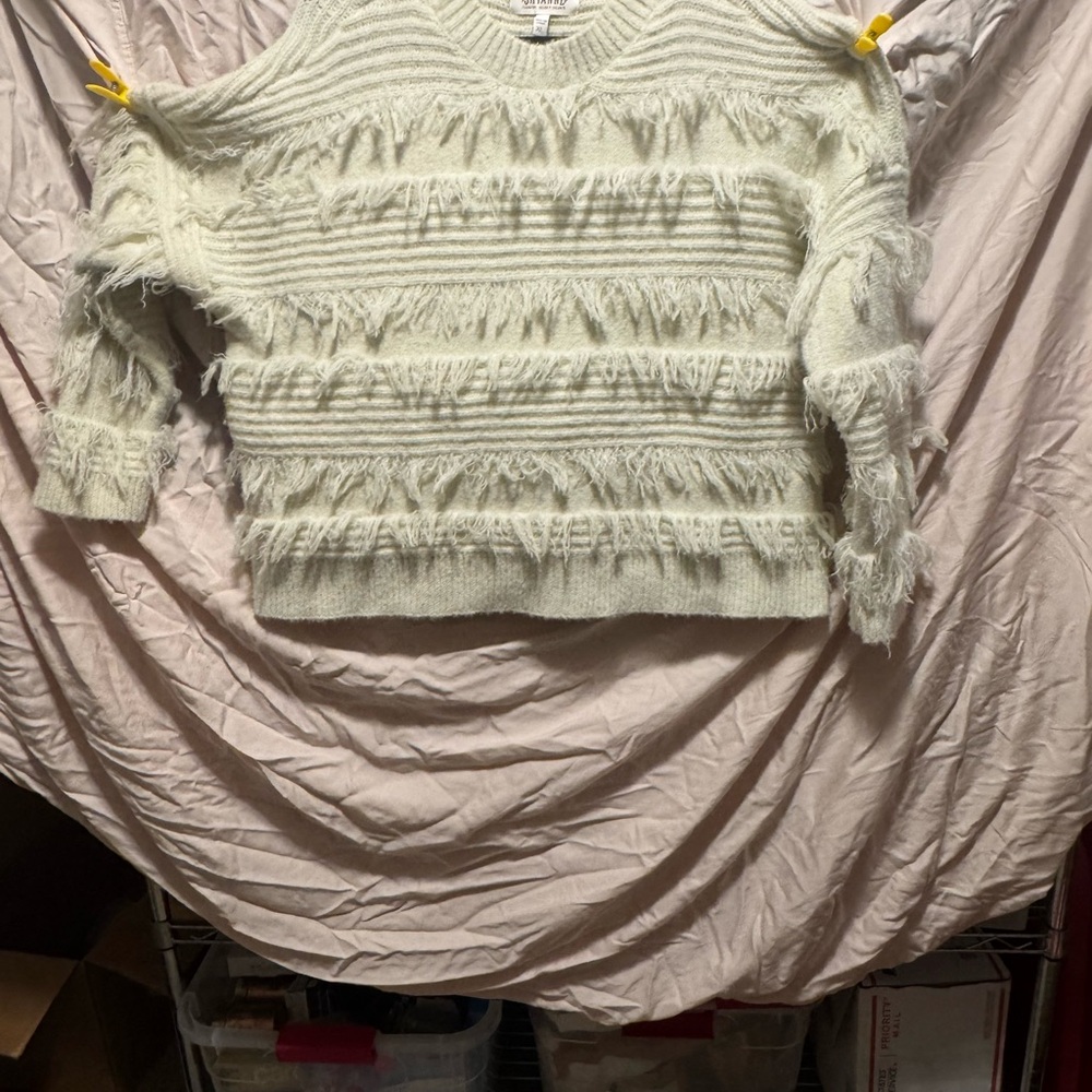Shyanne Textured Fringe Sweater - Cream